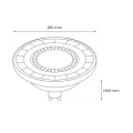 Żarówka LED GU10 AR111 12W biała neutralna 4000K 1000lm - AR8045 - wymiary