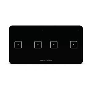 Włącznik szklany dotykowy czteropolowy - przewodowy SBUS -  0.5A 24V - WSS-22m - czarny - Sinum