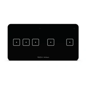 Włącznik szklany dotykowy pięciopolowy - przewodowy SBUS -  0.5A 24V - WSS-32m - czarny - Sinum