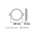 Oprawa sufitowa downlight LED 6W biała - VT-607RD - Rysunek techniczny