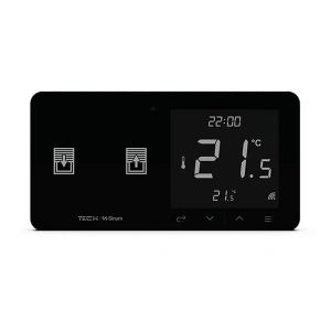 Regulator pokojowy z włącznikiem do rolet - przewodowy SBUS - 0,5A 24V - WZR-02mL - czarny - Sinum