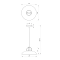 Lampa wisząca FELIX  granatowy / złota 1xE27 - MLP7714 - wymiary