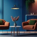 Lampa wisząca FELIX  granatowy / złota 1xE27 - MLP7714 - realizacja