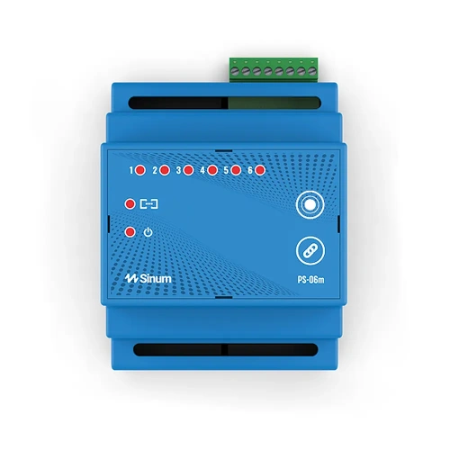 Przekaźnik na szynę DIN - 6 wyjść beznapięciowych - przewodowy SBUS - 24V - PS-06m - Sinum