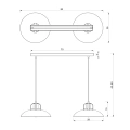 Lampa wisząca FELIX granatowy/złota 2xE27 - MLP7715 - wymiary