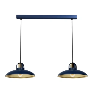 Lampa wisząca - FELIX  granatowy / złoty 2xE27 - MLP7715