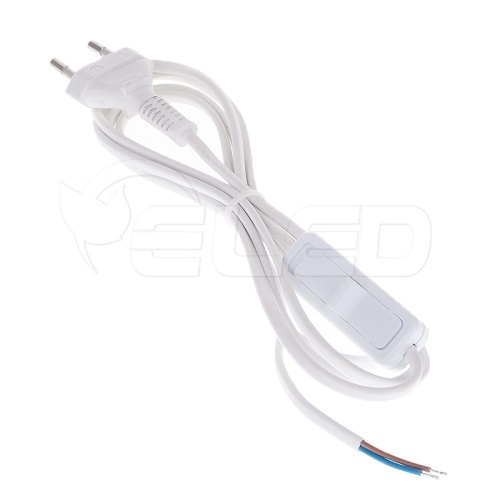  Przewód przyłączeniowy z włącznikiem kołyskowym - biały - 1.9 mb