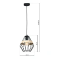 Lampa wisząca CLIFF czarny 1xE27 - MLP5524 - wymiary