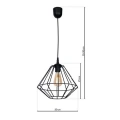 Lampa wisząca COLIN czarny 1xE27 - MLP4789 - wymiary