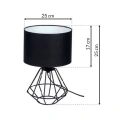 Lampa biurkowa COLIN czarny 1xE27 - MLP4792 - wymiary