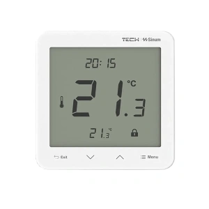 Regulator pokojowy z pomiarem wilgotności - przewodowy SBUS - R-S3 - biały - Sinum