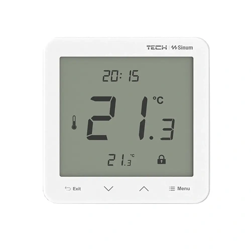 Regulator pokojowy z pomiarem wilgotności - przewodowy SBUS - R-S3 - biały - Sinum