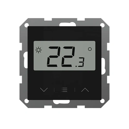 Regulator pokojowy z pomiarem wilgotności do ramki - przewodowy SBUS - FR-S2 - czarny - Sinum
