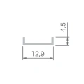 Klosz zatrzaskowy "D01" czarny do profilu aluminiowego LED - wymiary