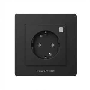 Gniazdo elektryczne 16A 230V do ramki z pomiarem mocy i energii - bezprzewodowy 868Mhz - FF-230 - czarny - Sinum