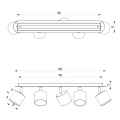 Lampa sufitowa - DIXIE różowy/biały 5xGX53 - MLP7613 - wymiary