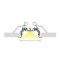 Uchwyt sprężyna do profilu aluminiowego LED PHIL.v2 WPUST - kpl. 4 szt. - schemat montażu