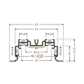 Profil aluminiowy LED PHIL.v2 WPUST biały z kloszem - wymiary