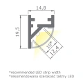 Profil aluminiowy LED MAGLYTE-10 ANGULAR - wymiary