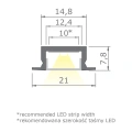 Profil aluminiowy LED BASELYTE-10 LOW-IN - wymiary