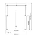 Lampa wisząca - HUDSON biały 3xGU10 - MLP8799 - wymiary