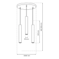 Lampa wisząca - HUDSON czarny 3xGU10 - MLP8793 - wymiary