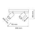 Lampa sufitowa - HUDSON czarny 2xGU10 - MLP8795 - wymiary
