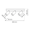 Lampa sufitowa - HUDSON czarny 3xGU10 - MLP8796 - wymiary