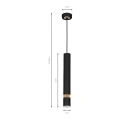 Lampa wisząca - JOKER czarny/drewno 1xGU10 - MLP6305 - wymiary