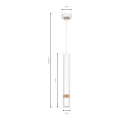 Lampa wisząca - JOKER biały/drewno 1xGU10 - MLP6301 - wymiary