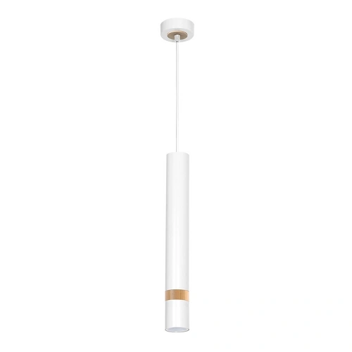 Lampa wisząca - JOKER biały/drewno 1xGU10 - MLP6301