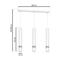Lampa wisząca - JOKER biały/chrom 3xGU10 - MLP1348 - wymiary
