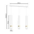 Lampa wisząca - JOKER biały/złoty 3xGU10 - MLP6082 - wymiary