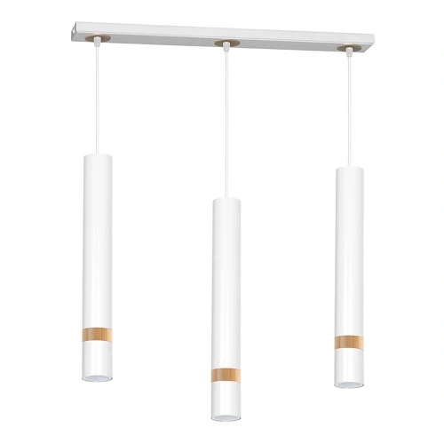 Lampa wisząca - JOKER biały/drewno 3xGU10 - MLP6302
