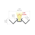 Profil aluminiowy LED PIKO-KW - wymiary