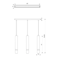 Lampa wisząca - JOKER granatowy/złoty 3xGU10 - MLP7726 - wymiary