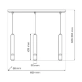 Lampa wisząca - JOKER kaszmir/złoty 3xGU10 - MLP2332 - wymiary