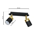 Lampa sufitowa - JOKER czarny/złoty 2xGU10 - MLP6124 - wymiary