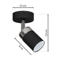 Lampa ścienna - JOKER czarny/chrom 1xGU10 - MLP910 - wymiary