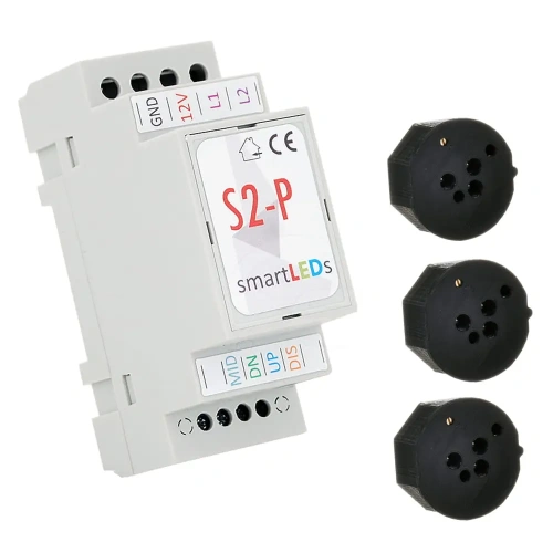 Sterownik schodowy LED S2-P (Premium) z 3 czujnikami ruchu - Zestaw do schodów z półpiętrem