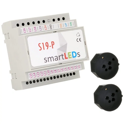 Sterownik schodowy LED S19-P (Premium) z 2 czujnikami ruchu - Zestaw