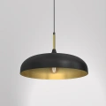 Lampa wisząca - LINCOLN czarny/złoty 1xE27 45cm - MLP7898