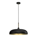 Lampa wisząca - LINCOLN czarny/złoty 1xE27 45cm - MLP7898