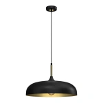 Lampa wisząca - LINCOLN czarny/złoty 1xE27 45cm - MLP7898