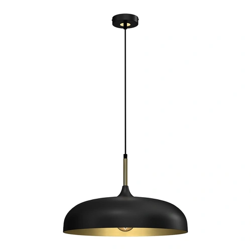 Lampa wisząca - LINCOLN czarny/złoty 1xE27 45cm - MLP7898