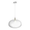 Lampa wisząca - LINCOLN biały/złoty 1xE27 45cm - MLP7899