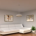 Lampa wisząca - LINCOLN biały/złoty 1xE27 45cm - MLP7899 - realizacja
