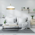 Lampa wisząca - LINCOLN biały/złoty 1xE27 45cm - MLP7899 - realizacja