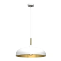 Lampa wisząca - LINCOLN biały/złoty 1xE27 45cm - MLP7899