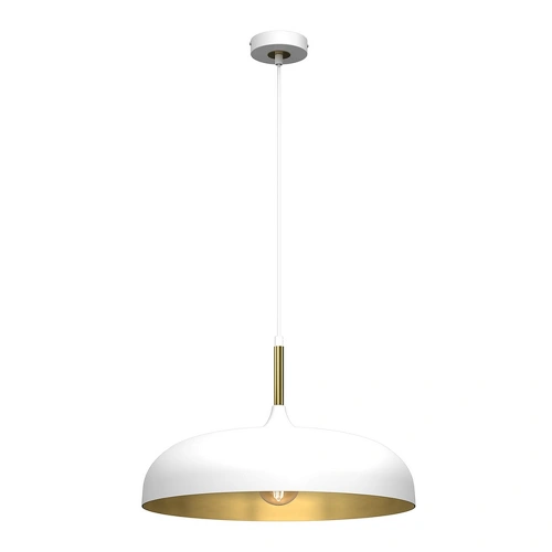 Lampa wisząca - LINCOLN biały/złoty 1xE27 45cm - MLP7899